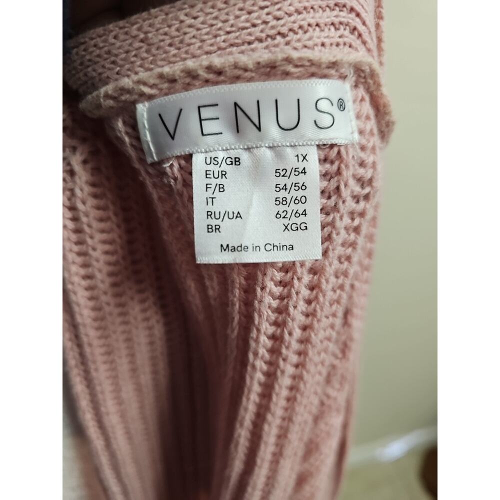 Venus Pink Full Length Maxi Open Duster Cardigan Plus SZ 1X Feminine Coquette - Picture 7 of 7